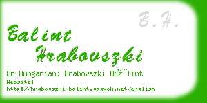 balint hrabovszki business card